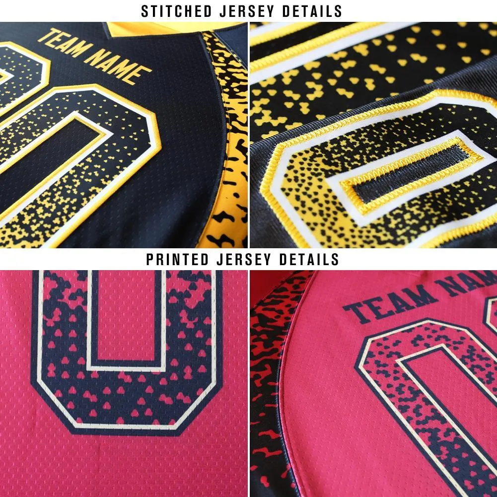 Custom Purple Black-White Drift Fashion Football Jersey